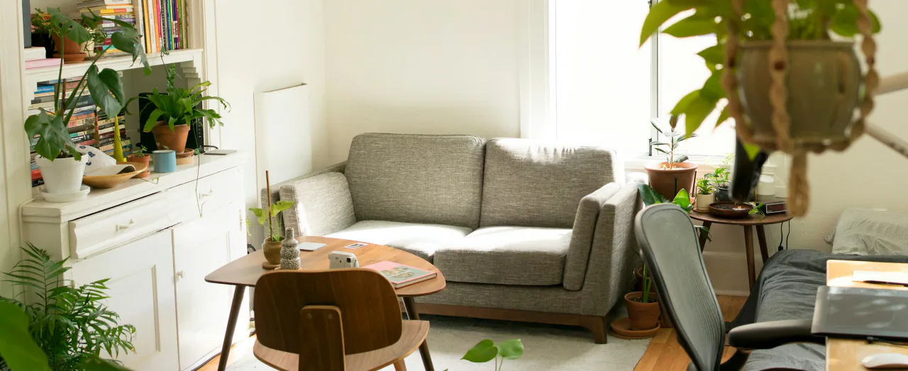 Furnished student apartment living room abroad