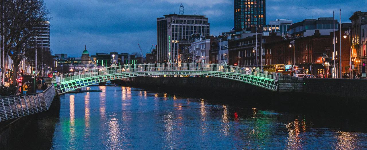 Ha'penny Bridge over the River Liffey in Dublin, Ireland